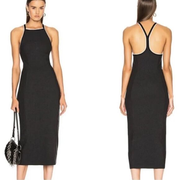 Rag & Bone Watts Engineered Rib Knit Midi Dress in Heather Grey Size SP - Picture 1 of 8